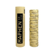 Stack of Maphen filters with a cardboard tube packaging on a white background